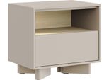 Selsey Distria – Comodino Con Cassetto Grigio Cashmere / Effetto Legno Di Quercia, 50 Cm