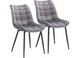 Set Di 2 Sedie Da Pranzo In Velluto Grigio Chiaro – Sedia A Secchiello – Sedia Da Pranzo E Da Cucina – Sedia Da Soggiorno – Sedia Comoda – Design Moderno
