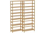 Bolt Edge Scaffale Per Piante In Bambù 161 Cm – Scaffale Per Piante A 6 Ripiani – Tavolo Per Piante Indipendente Per Interni Ed Esterni – Scaffale Per Fiori In Bambù In Stile Retrò