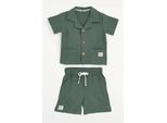 Bonito | Set Per Bambino - Camicia A Maniche Corte + Pantaloncini - Taglia 98 - Leggero + Traspirante + Comodo