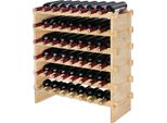 Scaffale Per Vino Deluxe – Scaffale Per Bottiglie In Bambù – Cantinetta Verticale – 8 Ripiani – Fino A 72 Bottiglie – Impilabile
