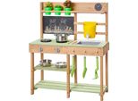 Vevor Cucina Giocattolo, Cucina Per Bambini, Cucina Giocattolo Con Fornello, Serbatoio Dell'acqua, Lavello, Palette, Spatola, Cassetta, Pentole E Accessori, Cucina Da Esterno In Legno Per Bambini Dai 3 Anni In Su, 762X324X914 Mm