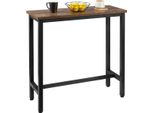 Happyment Tavolo Da Bar Servio – Industrial – Rettangolare – Legno E Metallo – 100X40X100 Cm – Tavolo Alto Per Cucina E Bar