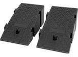 Rampe In Plastica - Rampe Di Accesso Per Moto - 2 Pezzi - 25×45×19 Cm - Antiscivolo - Portatili - Soglia E Ingresso - Nero