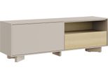 Selsey Distria – Mobile Tv Basso Con Cassetto Grigio Cashmere / Effetto Legno Di Quercia, 140 Cm
