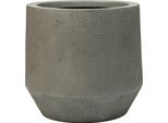 Vivanno Vaso Da Fiori In Fibra Di Vetro Nexora Rotondo, Grigio Vesuvio Design Cemento - 31X28 Cm