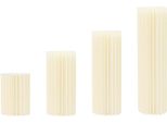Portafiori - Set Colonna E Piedistallo - Pieghevole - 4 Misure 4 Pezzi - Portata 25-30 Kg/Pezzo - Carta + Pvc - Per Matrimoni/Feste - Giallo Chiaro