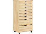 Vidaxl Contenitore Con Rotelle E Cassetti Moss Vernice Trasparente 53 X 39 X 103 Cm