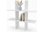 Scaffale Da Parete In Legno 55 X 55 Cm Sospeso Con 6 Ripiani - Bianco - Scaffale Sospeso Con Design A Cubo Con Rivestimento In Melamina