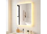 Specchio Da Bagno Costway Con Illuminazione, Specchio Da Bagno Con Funzione Antiappannamento, Funzione Memoria, 3 Colori Di Luce, Comando Touch, Specchio 70 X 50 Cm