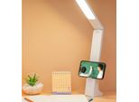 Inf Lampada Da Scrivania A Led Bianca Con Porta Telefono, Ricaricabile, Dimmerabile