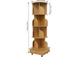 Libreria - Torre Girevole Portaoggetti - 4 Ripiani - Girevole A 360° - Salvaspazio - Per Libri E Giocattoli - Bambini/Studenti - Giallo