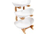 Alzata A 3 Piani Per Frutta E Dolci - Alzata Da Portata - Grande Capienza - Plastica - Per Dessert, Frutta, Pasticcini - Bianco