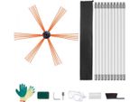 Set Per Spazzacamino – 10 M – Set Di Scope Per Camini – Spazzola Per Inserti Per Camini E Tubi Di Scarico – Pulitore Per Tubi – Scopa Per Fuliggine E Spazzola Per Camini – Con 10 Prolunghe