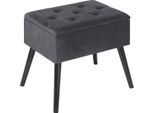 Panca Happyment Zaza – Con Funzione Contenitore – Panca Contenitore – Sgabello Con Coperchio – Grigio Scuro – 50×35×45 Cm