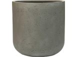 Vivanno Vaso Da Fiori In Fibra Di Vetro Chico Rotondo, Design Cemento Grigio Vesuvio - 40X40 Cm