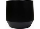 Vivanno Vaso Da Fiori In Fibra Di Vetro Nexora Rotondo, Nero Opaco - 54X48 Cm