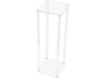 Portafiori - Colonna Rettangolare In Acrilico - Set Da 10 - 20 X 20 X 60 Cm - Montaggio - Matrimoni Ed Eventi - Bianco