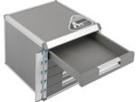Organizer Per Documenti A4 - Cassettiera Metallica Da Scrivania - 5 Ripiani - Lega Di Alluminio - Chiudibile A Chiave - Grigio