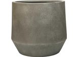Vivanno Vaso Da Fiori In Fibra Di Vetro Nexora Rotondo, Grigio Vesuvio Design Cemento - 54X48 Cm