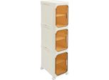 Armadio Da Bagno - Armadio Sottile - 5 Ripiani - Con Rotelle - Indipendente - Dimensioni 21×34×157 Cm - Bianco