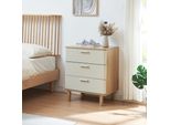 Comò "Ferrersp"" Con 3 Cassetti 70 X 60 X 40 Cm Effetto Rovere / Colore Sabbia"