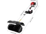 Spazzatrice Manuale A Benzina - Motore 52 Cc A 2 Tempi - Potenza 1,7 Kw/2,3 Cv - Larghezza Di Spazzamento 52 Cm - Avviamento A Fune - Nero/Rosso