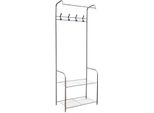 Appendiabiti Da Terra - Appendiabiti - Metallo - 4 Ganci - Design Moderno - Altezza 165 Cm - 67X30 Cm - Marrone