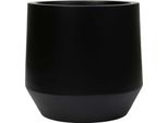Vivanno Vaso Da Fiori In Fibra Di Vetro Nexora Rotondo, Nero Opaco - 41X38 Cm