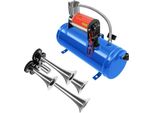 Compressore D'aria - 12 V Cc Serbatoio Da 6 L - 23 A - 150 Psi Max - Tromba Ad Aria A 4 Tubi - Per Auto E Biciclette - Blu