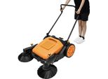 Spazzatrice Manuale - Spazzatrice Per Pavimenti - Pulizia 3680 M²/H - Larghezza Di Spazzamento 105 Cm - Contenitore 55 L - Abs/Nylon - Nero/Giallo