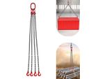 Catena Di Sollevamento - Gancio A Catena Per Gru A 4 Fili - Capacità Di Carico 5 T - Lunghezza 1,5 M - Catena Ø 8 Mm - Gancio A Forcella - Acciaio Al Manganese -