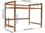 Scaffale Per Microonde In Bambù - Scaffale Per Spezie Da Cucina/Scaffale Organizzativo - 4 Ganci - Dimensioni 55×35×42 Cm - Capacità Di Carico 10 Kg - Bianco
