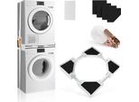 Kit Di Montaggio Universale - Telaio Di Collegamento Per Lavatrice E Asciugatrice - Con Cinghie Di Fissaggio - Per 45-68 Cm - Bianco