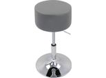 Sgabello Da Bar Rotondo Divito – Regolabile In Altezza 52–67 Cm – Con Schienale – Ergonomico – Grigio – Cucina E Bar – Girevole A 360° – 1 Pezzo