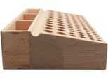 Portautensili In Pelle - Organizer In Legno - 98 Fori - Supporto Da Tavolo Per Lavorazione Artigianale Della Pelle - Portautensili - Nero