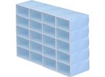Scatole Porta Scarpe - Confezione Da 20 - Plastica - Impilabili - Pieghevoli - Salvaspazio - 33×23×14 Cm - Blu
