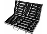 Set Di Chiavi Combinate A Cricchetto - 22 Pezzi - 6–32 Mm - Anello/Aperte - Con Scatola Portaoggetti - Argento