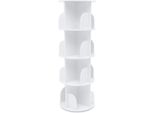 Libreria Girevole - 4 Ripiani - 16 Scomparti - Rotazione Silenziosa A 360° - Portata 100 Kg - 40×40×118 Cm - Bianco