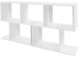 Libreria Geometrica - Scaffale A 2 Ripiani A Forma Di Z - Indipendente - Pvc - 61×20,35×62,5 Cm - 7,5 Kg Per Ripiano - Bianco