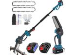 Motosega Elettrica 2 In 1 - Potatore Telescopico - Lama Da 15 Cm - Compatibile Con Batteria Da 18 V - Potatura Alberi E Cura Dei Rami - Blu