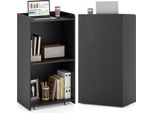 Costway Leggio, Leggio Con Rotelle, 2 Ripiani, Tavolo Alto, Supporto Per Podio Per Aule Scolastiche, Chiese, Seminari, 57,5 X 37 X 105 Cm (Nero)