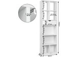 Bolt Edge Libreria Aperta – 9 Ripiani – 1 Cassetto – Bianco – Legno – 50X24X168 Cm