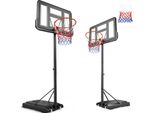 Canestro Da Basket - Supporto Portatile - Regolabile In Altezza - Con Tabellone - Per Bambini E Adulti - Set - Nero