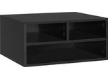Supporto Per Stampante - Scaffale Per Stampante E Organizer Da Scrivania - 47 X 22,5 X 40 Cm - Materiale Ligneo E1 - Capacità Di Carico 30 Kg - Con Ripiani - Nero