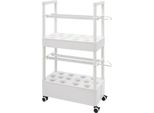 Set Per Coltivazione Idroponica - Sistema Di Coltivazione - 2 Livelli - 28 Fori Per Piante - Lampada Per Piante - Rotelle - Indoor - Bianco