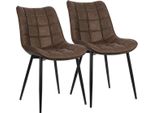 Sedie Da Sala Da Pranzo Happyment – Marroni – Sedie A Sgabello Con Braccioli – Finto Cuoio – Set Da 2 – Sedie Da Soggiorno E Cucina – Moderne Ed Eleganti – Altezza Seduta 47 Cm