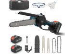 Mini Motosega - Motosega A Batteria - 950 W - 2 Batterie - Lama Intercambiabile Da 15/20 Cm - Per Legno/Rami - Rosso