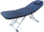 Lettino Da Massaggio - Tavolo Da Massaggio - Tre Sezioni - Pieghevole - 182 X 60 Cm - Altezza Fissa 60 Cm - Rivestimento In Pvc - 22 Kg - Nero