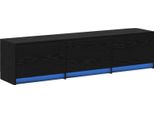 Vidaxl Mobile Tv Nero Effetto Rovere 165 X 34 X 40 Cm Materiale Ligneo